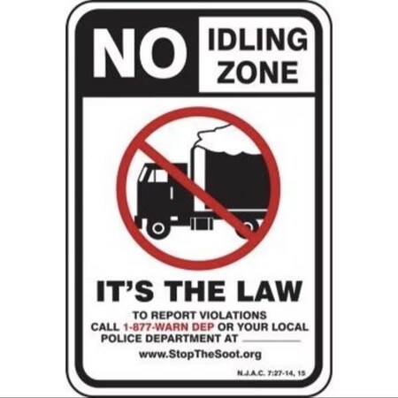 Accuform SAFETY SIGN NO IDLING ZONE TRUCK FRP410RA FRP410RA